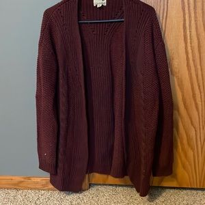 Pacsun LA Hearts Maroon Cardigan